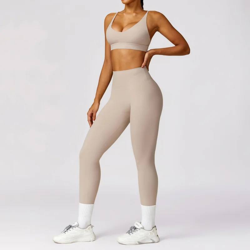 Yoga Set Sports Set Gym Workout Set Sportswear Set Fitness Set Sports Bra Set Yoga Pants Set 2pcs Yoga Sets Naked Feel Gym Set Sporty Tights Woman Outdoor Workout Clothes Strappy Sports Bra High Waist Pants Suits
