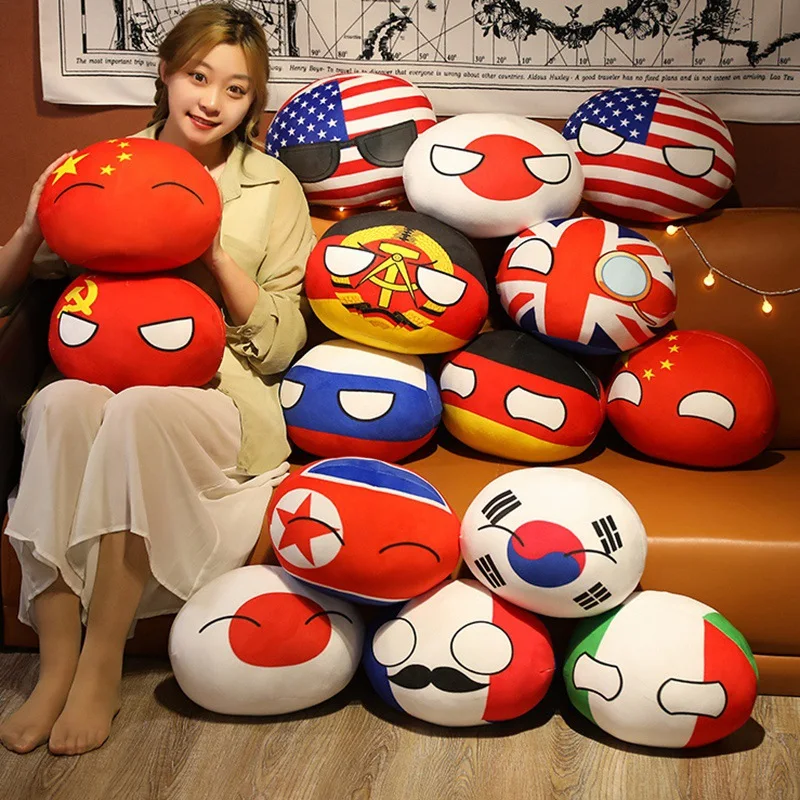 40CM Poland Ball Soviet Union Pillow Pillow Doll Anime Peripherals Two-dimensional Plush Toys Pillow Stuffed Animal Patung Dolls 40cm poland ball soviet union pillow pillow doll anime peripherals two dimensional plush toys pillow stuffed animal patung dolls