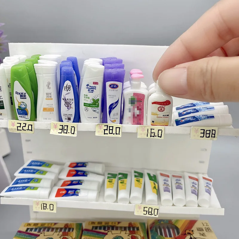 1/12 Scale Dollhouse Miniature Shampoo Toothpaste Toiletries Scene Model for ob11 Blyth Doll Accessories doll house toys