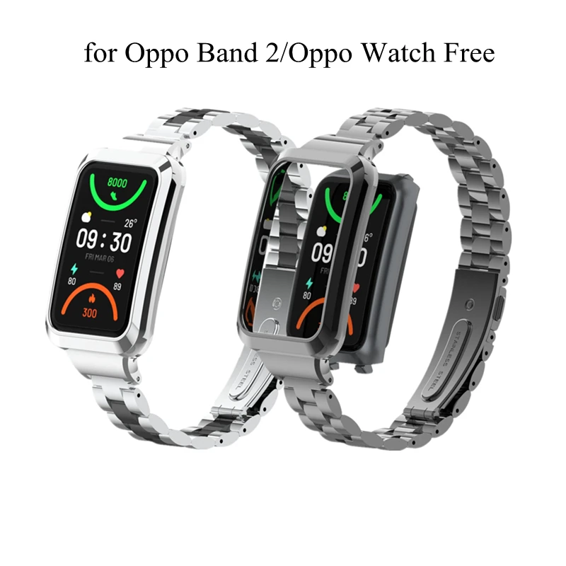 

Luxury Metal Strap For Oppo Band 2 Bracelet Stainless Steel Solid Watch Band For OPPO Band2/Oppo Watch Free Strap Accessories