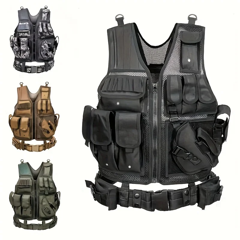 Adjustable Molle Tactical Vest Combat Body Armor Vests Security Guard ...