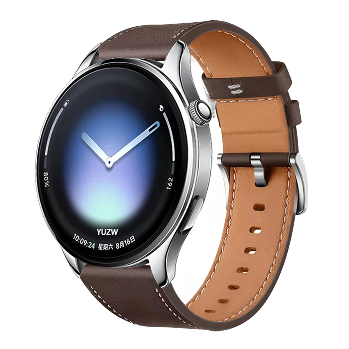 Premium 22mm Leather Silicone Watch Band - Compatible Replacement Bracelet Correa