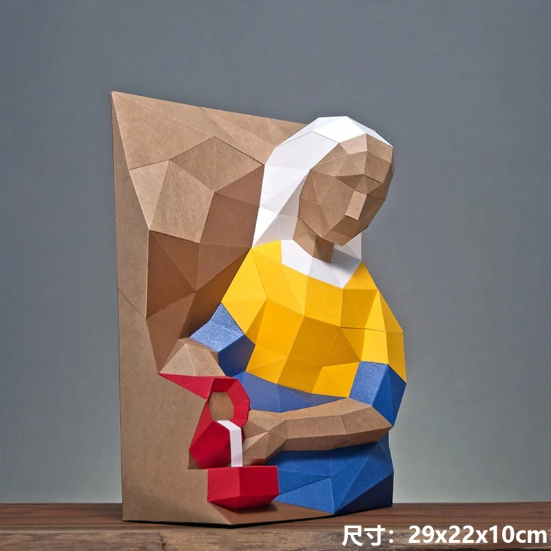 3D Paper Model World Famous Painting Paper Model Geometric Three-dimensional Sculpture Home Decor Desk Decoration Papercraft 3D Creative Art