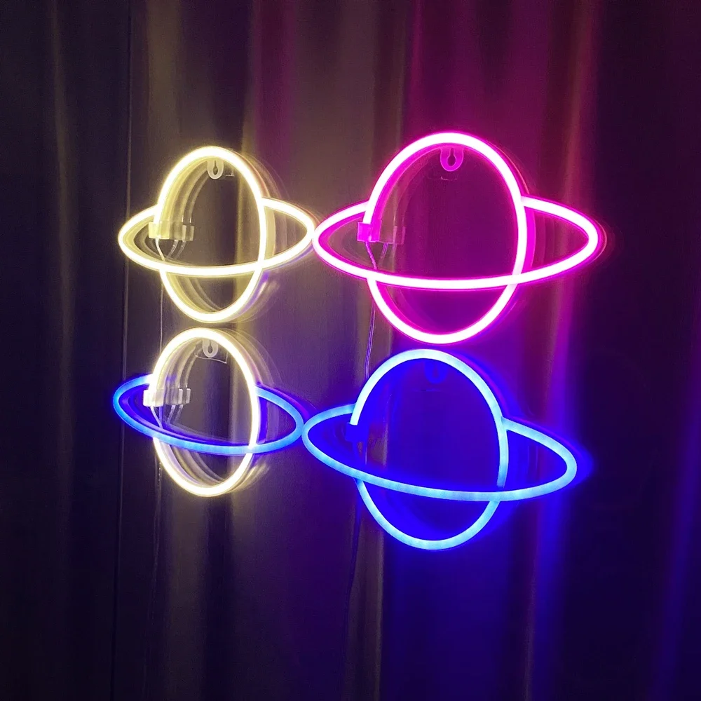 Universe Neon Wall Light Planet Neon Sign Wall Hanging Home Holidays Commercial Christmas Decorations Colorful Moon Neon Lamp 2 count blank department sign xmas decorations aluminum alloy nativity ornaments plastic christmas