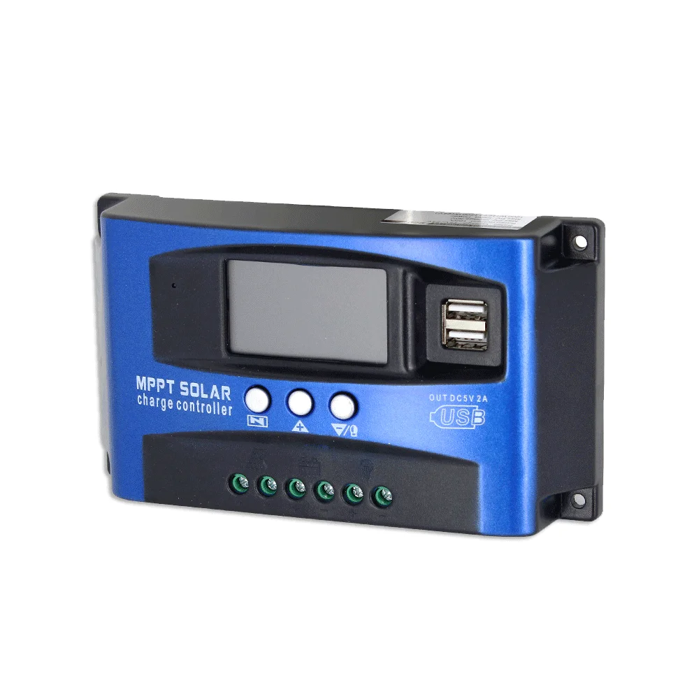 MPPT Solar Charge Controller 100A 60A 50A 40A 30A 12V/24V 2USB LCD Load Discharger solar charger controller