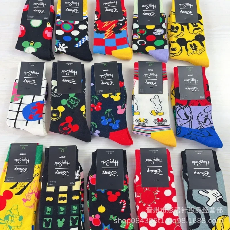 

Disney Mickey Stubby Leopard socks four seasons Joker tube for men and women with tidal socks breathable cotton socks cosplay.