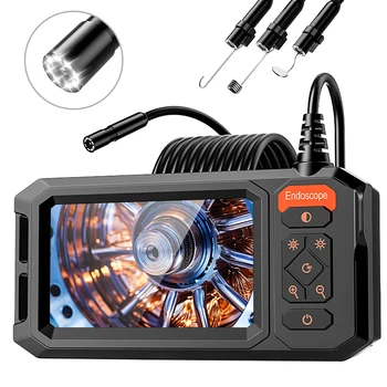 4.3'' IPS Screen Industrial Endoscope 8mm Camera 1080P with 1-30m Rigid Cable IP67 Borescope for Pipe & Automobile Inspection 1