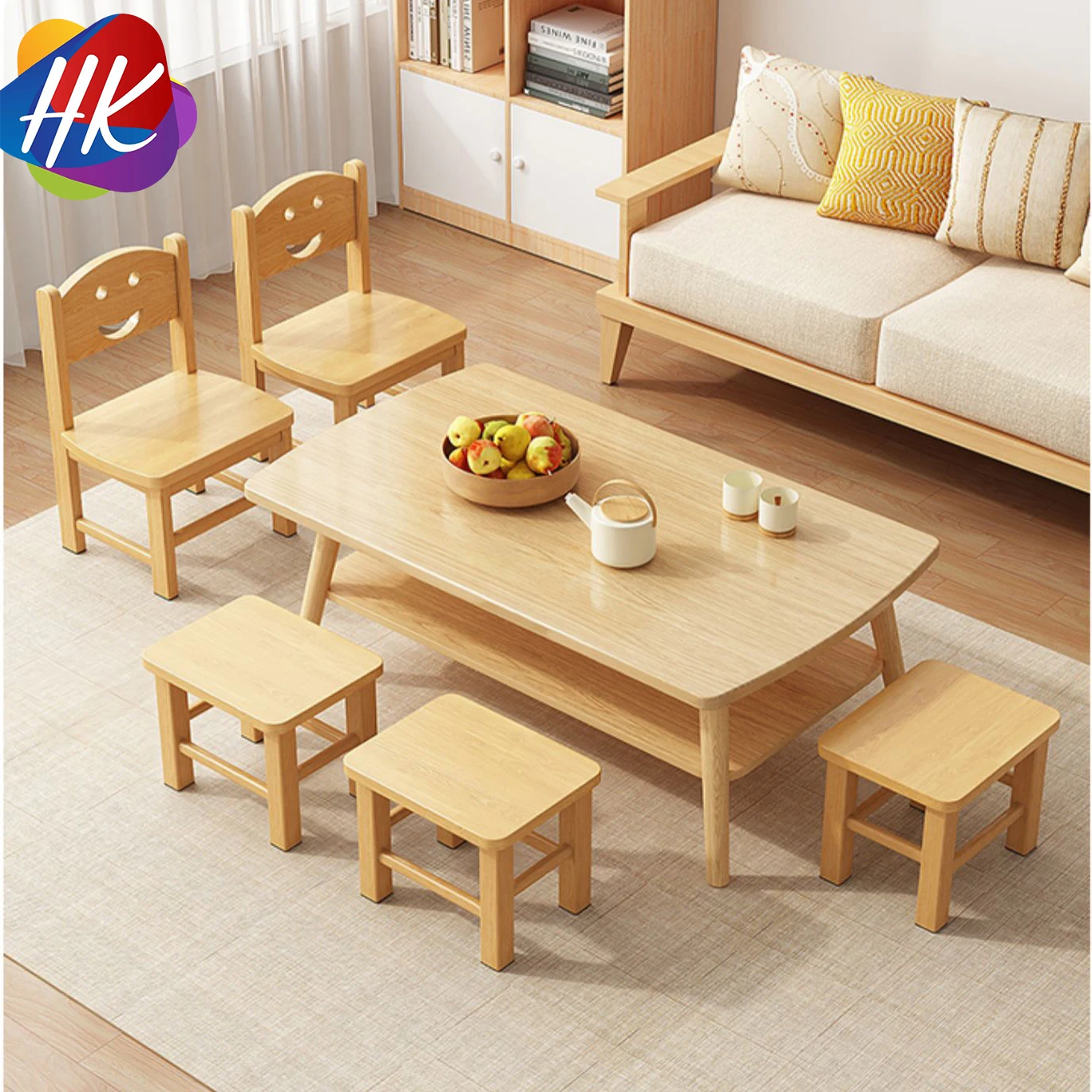 Single Preschool Kids Dining Chair Durable Child Wooden Chairs For Study kids wooden chair