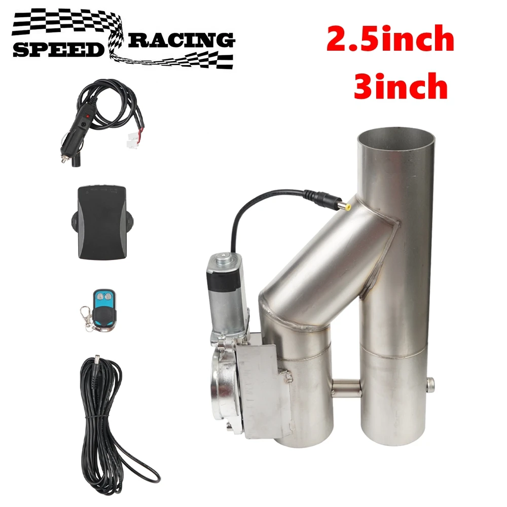 2.5inch/3inch Stainless Steel Double Valve Electric Exhaust Y Pipe Exhaust Cut Out Valve Kit car exhaust pipe valve kit