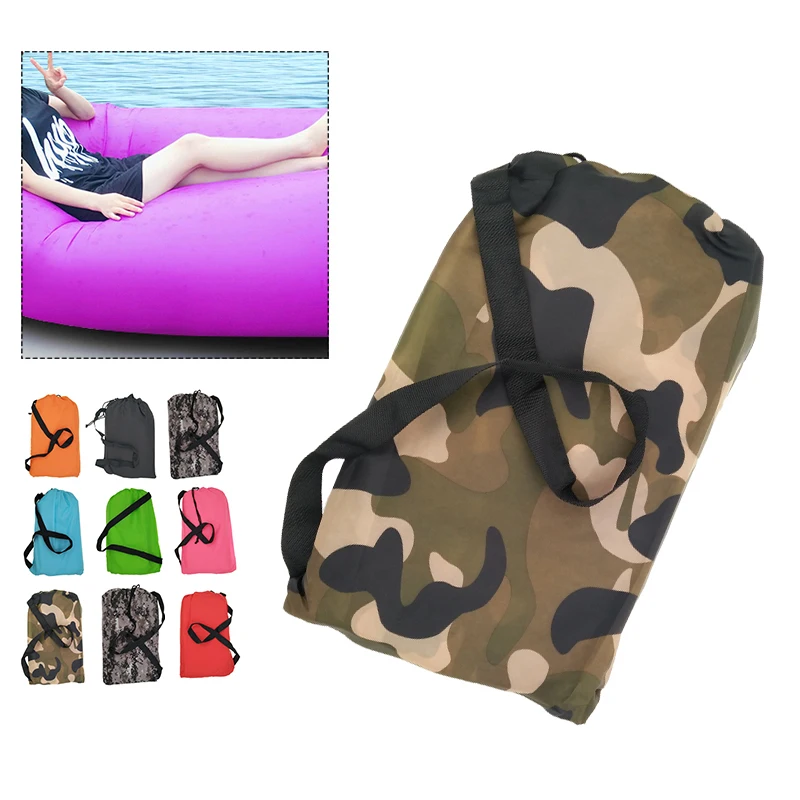Inflatable Folding Sleeping Lazy Bag Waterproof Portable Air Sofa Pocket Outdoor Beach Camping Lengthened Sleeping Lazy Bed
