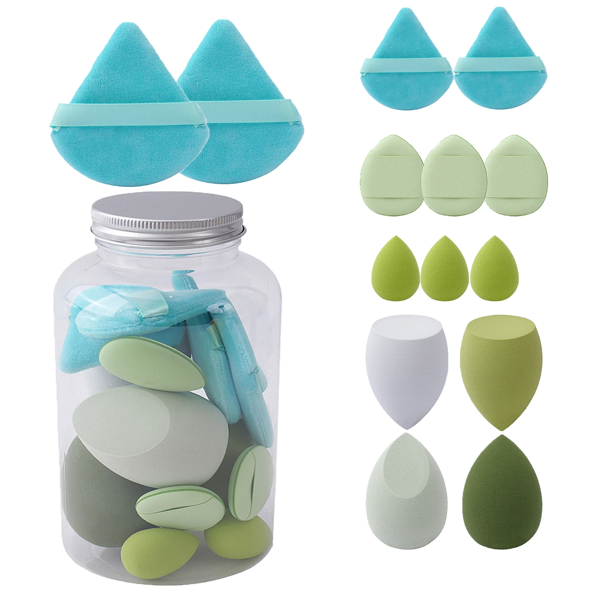 14-Piece Beauty Sponge Set - Premium Makeup Blenders and Powder Puffs