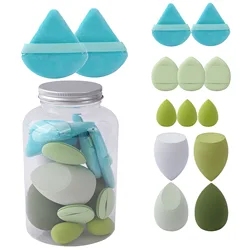 14 - Piece Beauty Sponge Set - Premium Makeup Blenders and Powder Puffs (Green)