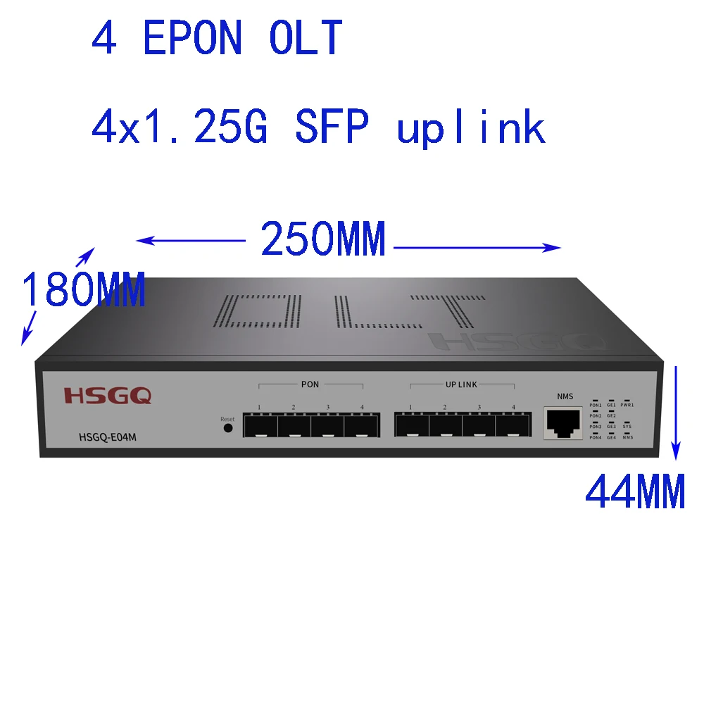 

free shipping 4 PON Ports mini EPON OLT, 4 SFP 1.25G optical uplink ports, HSGQ 4 EPON OLT