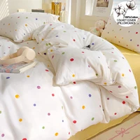Adorable Minimalist 100% Cotton Duvet Cover Set with Pillowcases – Single or Double Bed Sizes, Add Touch of Cuteness to Bedroom