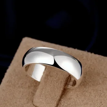 Anelli in Argento Sterling 925 di Alta Qualità, Design Semplice e Rotondo per Donna, Gioielli da Festa, Misure 5 6 7 8 9 10