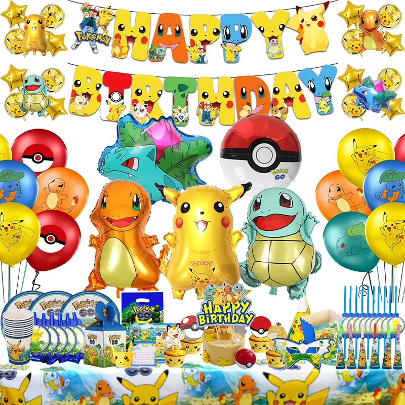 Pokemon regalo di compleanno giocattolo Pikachu tema festa di compleanno  vestito usa e getta stoviglie Set