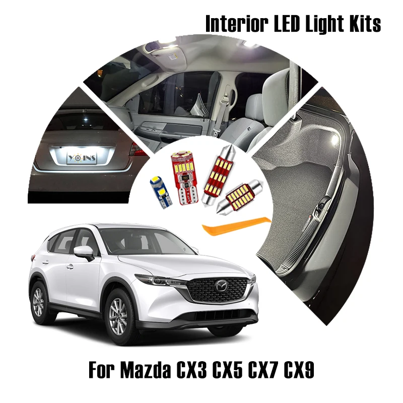 

LED Car Interior Light Bulb Kits For Mazda CX3 CX5 CX7 CX9 CX 3 5 7 9 2007 2010 2011 2015 2016 2017 2018 2020 2021 Auto Lamp