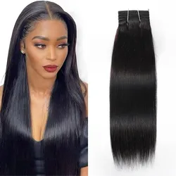 Straight Hair Bundles Natural Color Straight Human Hair Bundles 8-28 Inch Hair Weave Brazilian Straight Weave Hair Extensions