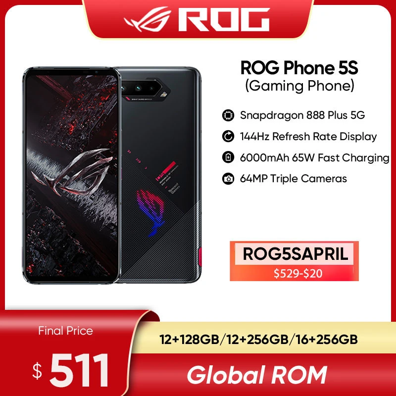 ASUS ROG Phone 5S 5 S 5G Smartphone Snapdragon 888 Plus 6.78