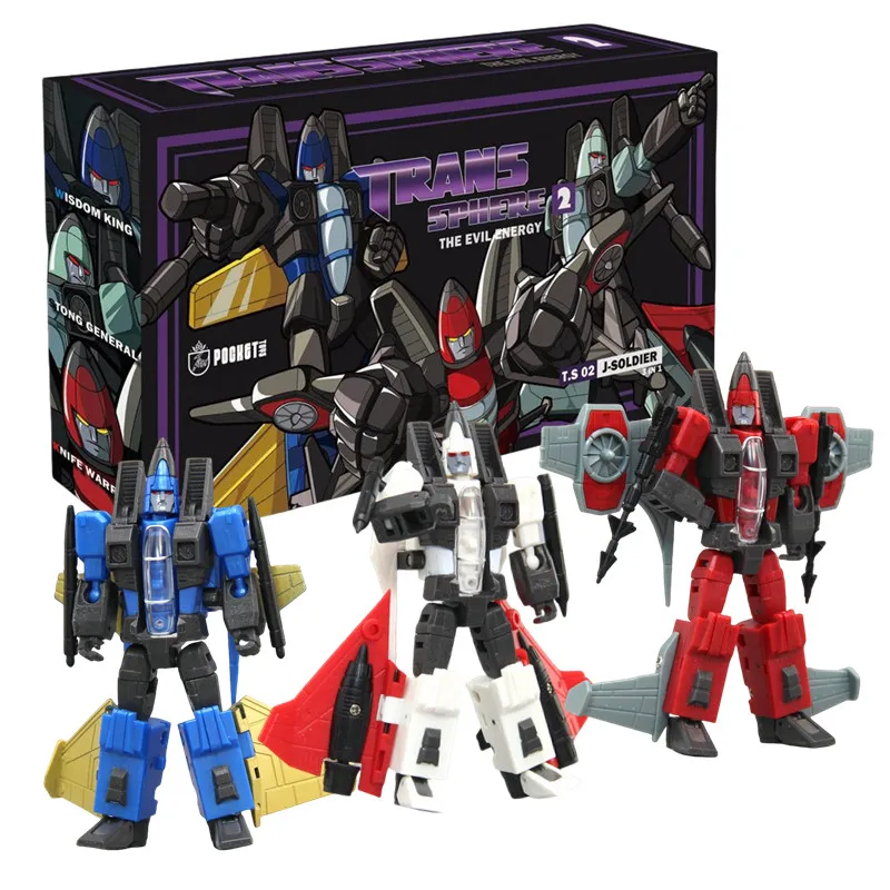 Robot Trasformabile G1 Three-Pronged Squad Thrust Dirge Ramjet Seekers Starscream Skywarp Thundercracker Action Figure - immagine 3