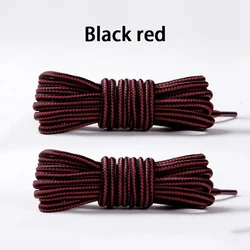 Durable Heavy - Duty Round Boot Laces - 2 Pairs for Hiking, Work, and Outdoor Sports (Black red)
