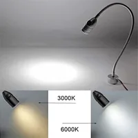 3W DC12V 24V LED CNC Machine Tool Light Flexible L40cm gooseneck led Workshop Working Lamp Silver Black magnetic industrial lamp - Image 6
