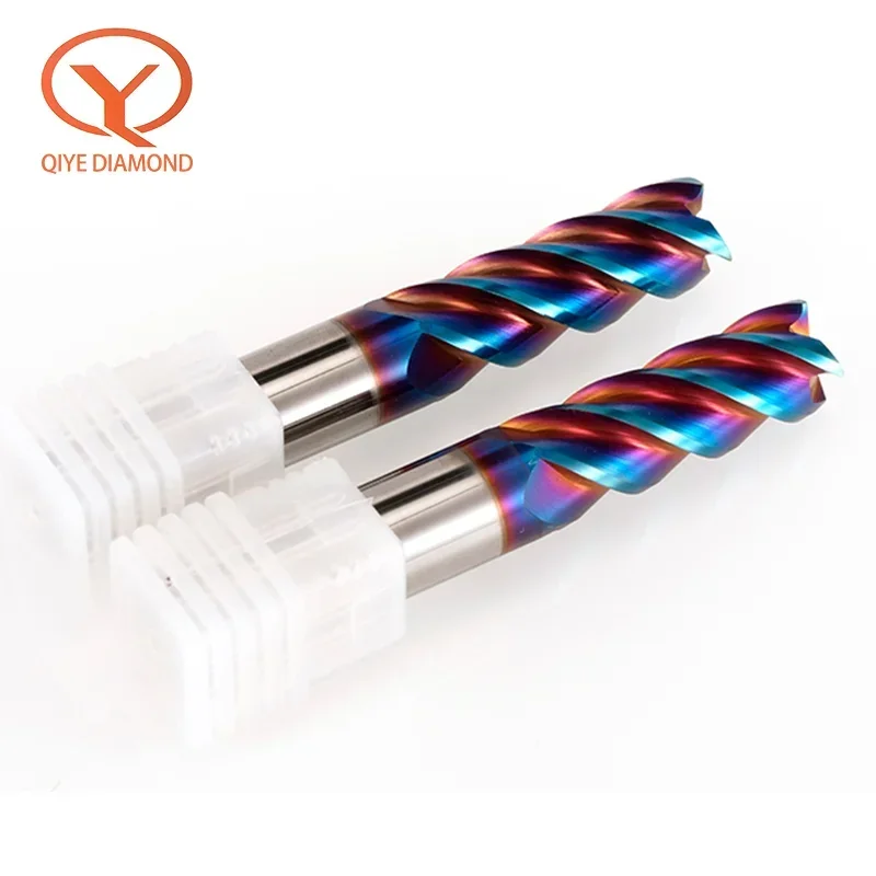 Milling Cutter 4 Flute HRC65 EndMills 1~20MM Shank Metal Key Seat Face Router Bit Carbide Tungsten