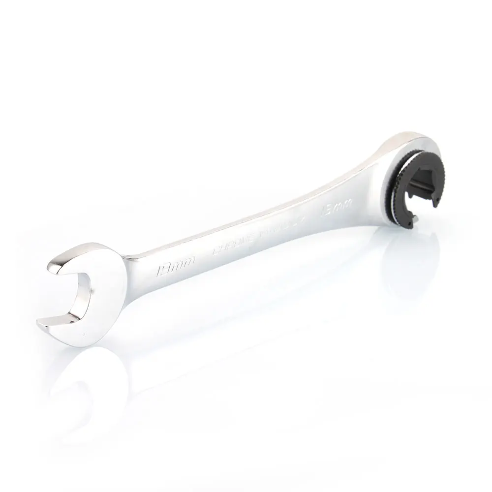 7Pcs 래칫 플레어 너트 렌치 스패너 Multitools 세트 미러 광택 오일 파이프 렌치
