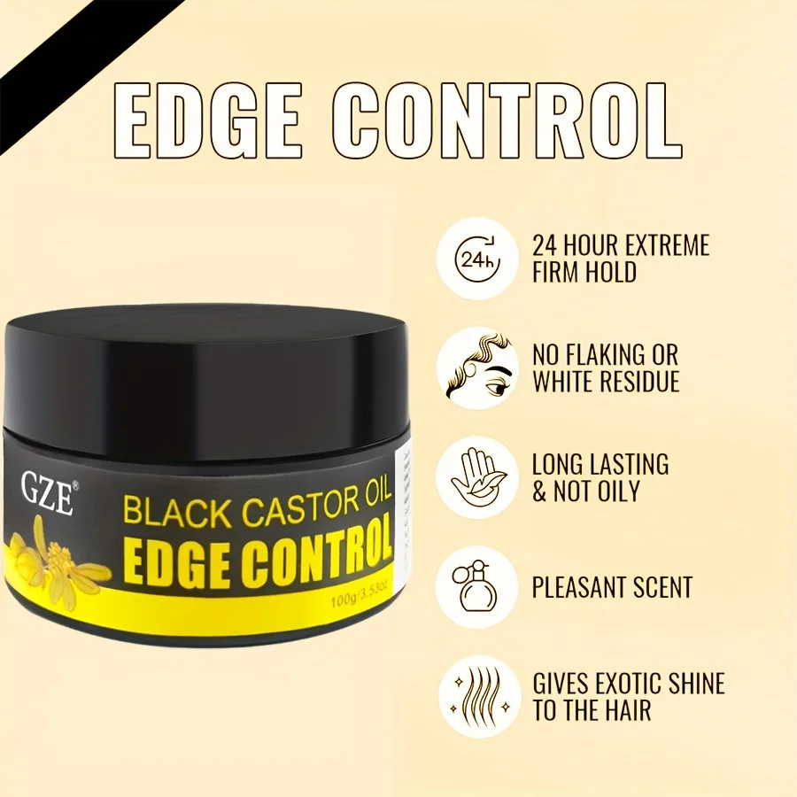 GZE African Black Castor Extra Hold Braid,Contains Black Castor Oil & Coconut Oil Edge Control, Hair Wax Gel for Women 6