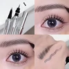 Ultra-fine 2 Point Silver Eyebrow Pen Liquid Wild Eyebrow Tattoo Waterproof 2 Fork Silkworm Brow Pen Easy To Grip Eye Makeup 6