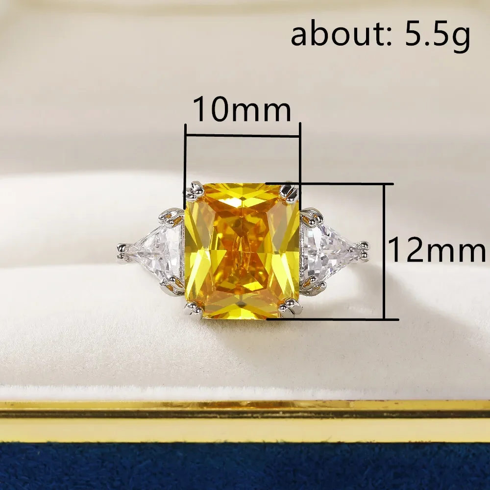 Cubic Zircon Ring Geometric Shaped Cubic Zirconia Rings Wedding Bands Women Accessories Party Jewelry