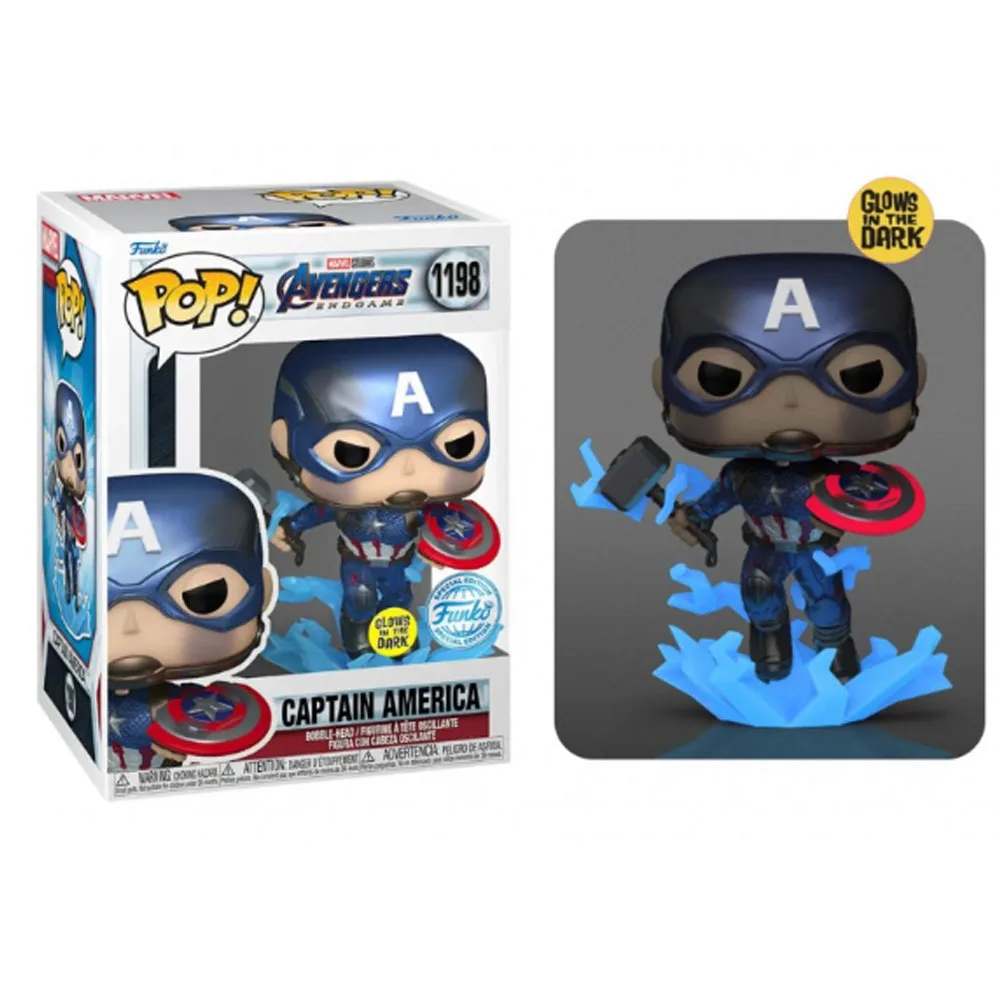 thumbnail image 1 of Funko Pop Marvel Avengers Capitán América #573 #1198 Figuras de acción de vinilo de edición limitada Muñecas Juguetes Regalo para niños, 1 of 4
