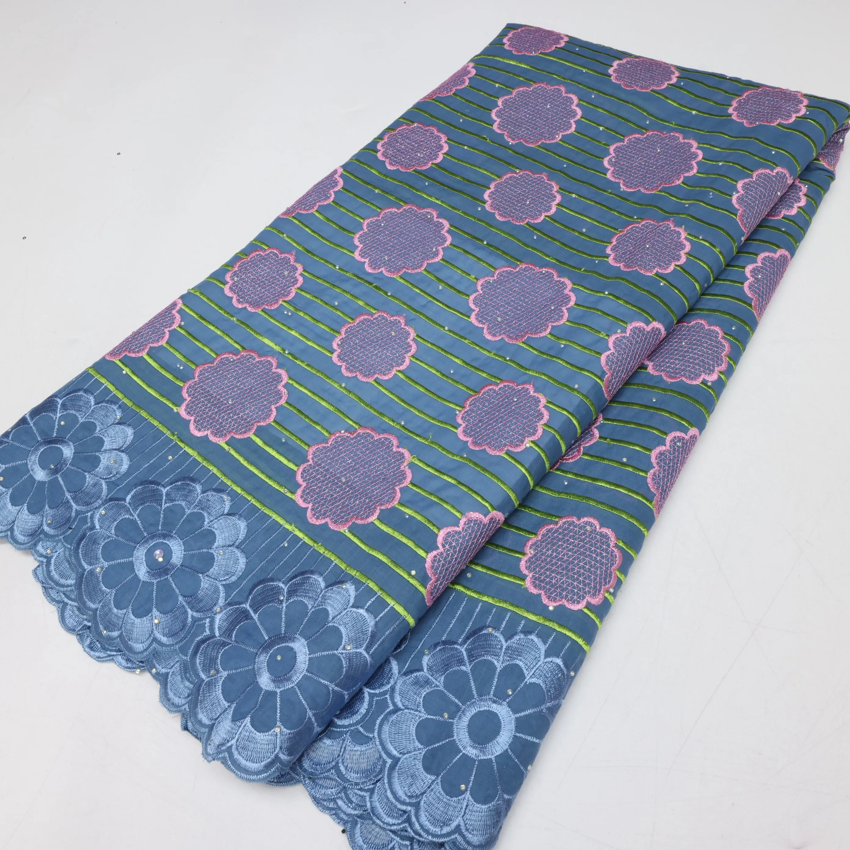 Liquidation pierres africaines dentelle 2025 suisse Voile dentelle tissu nigérian broderie coton pour les femmes robe de soirée coudre