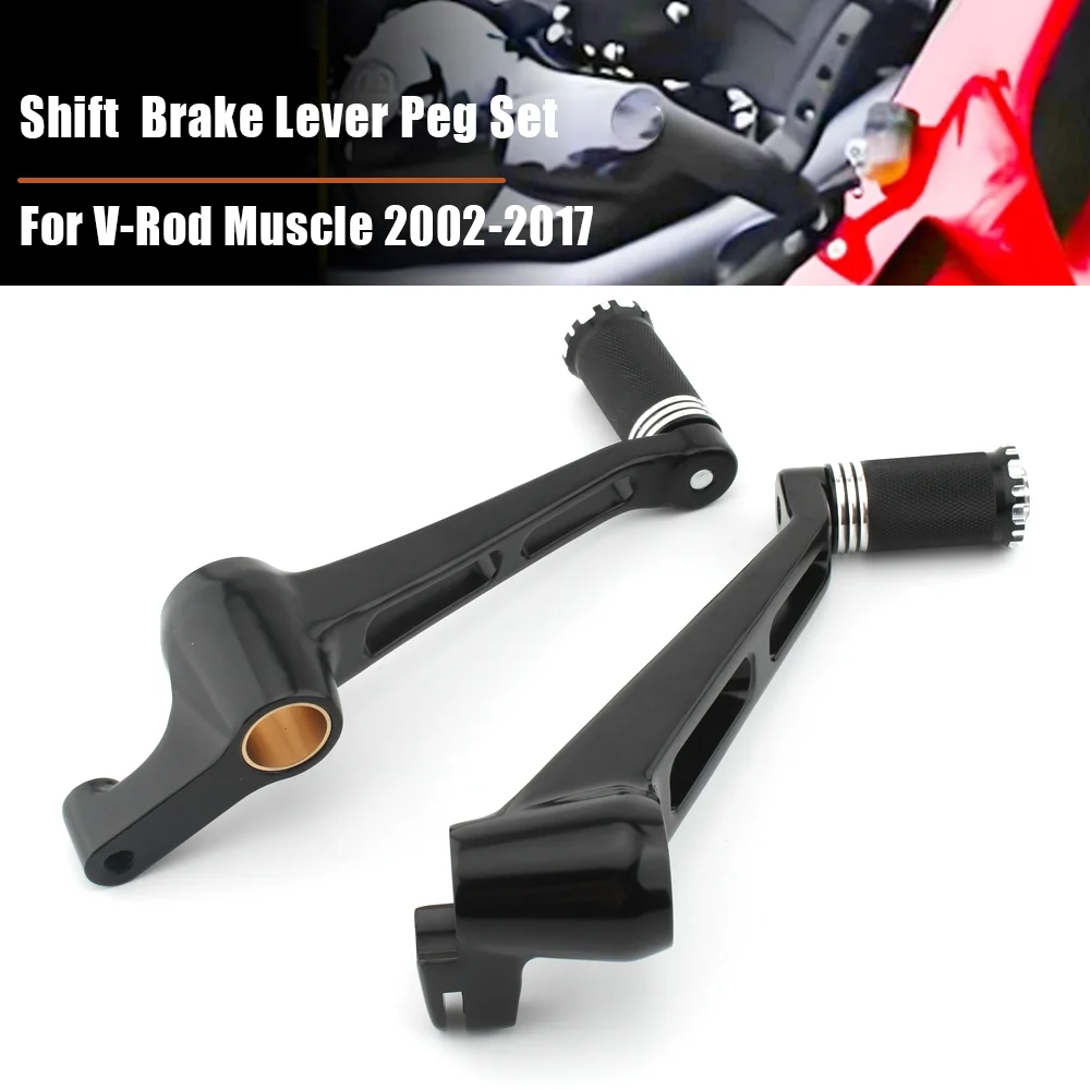 Motorrad Shift Bremsarm hebel Peda Peg FÜR Harley Davidson V-Rod VRod V Rod Muscle 2002-2017 nacht Stange VRSC Spezielle 07-17 – Detail 1