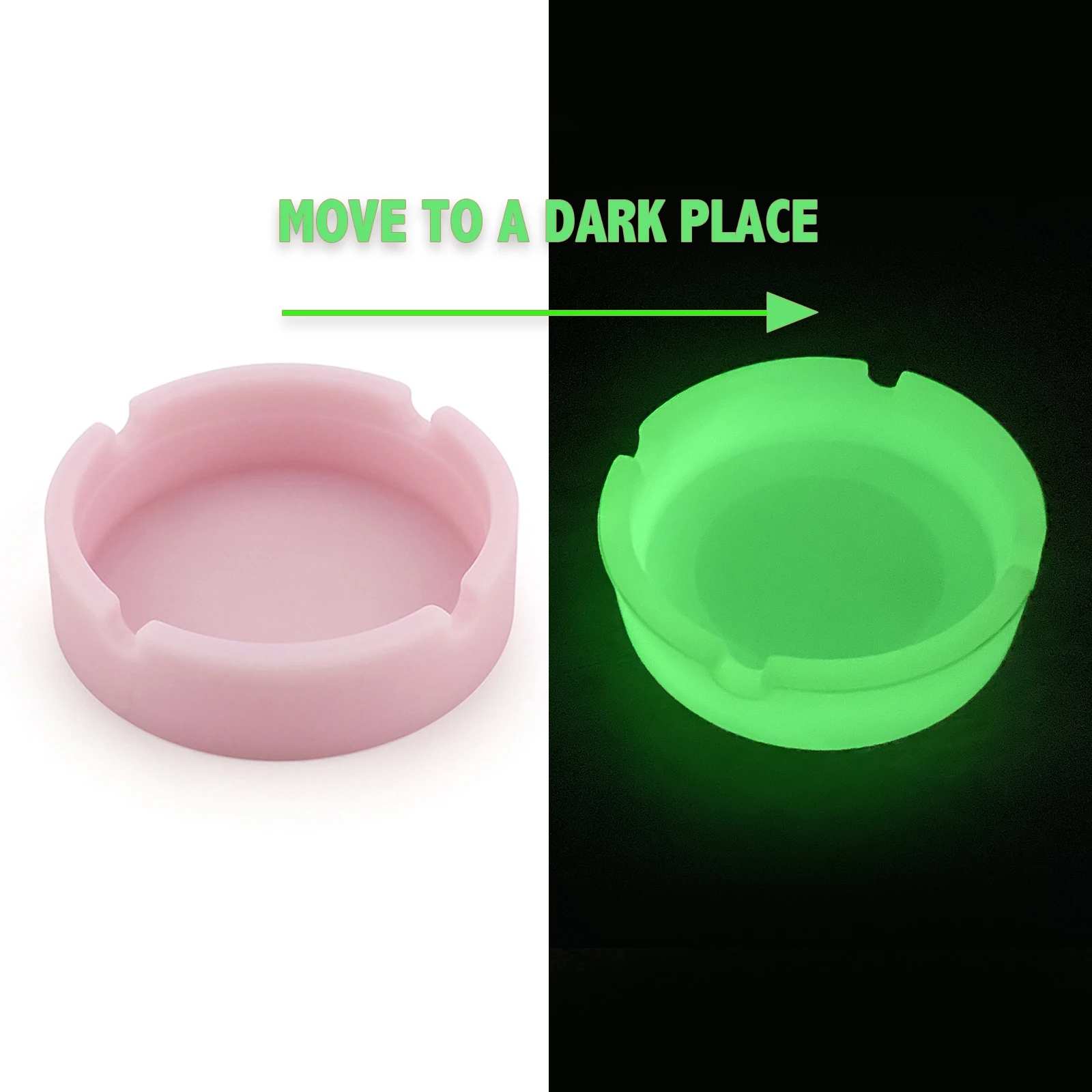 Cigarettes Ashtray Silicone Ashtray Luminous Silicone Gel Ashtray Light Circular Ashtray Fluorescent Smoke Convenient Cigarette Case Drop Creative Ashtrays