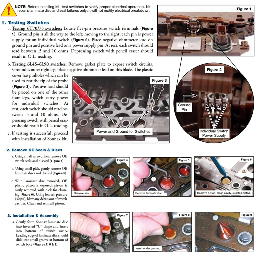 124740 -TL30 Druckschalter-Installationswerkzeugsatz funktioniert mit F/ 124740 -30K für GM-Getriebe 6L90 6L80 6T70 6L50 6L45 (Gen 1) – Detail 5
