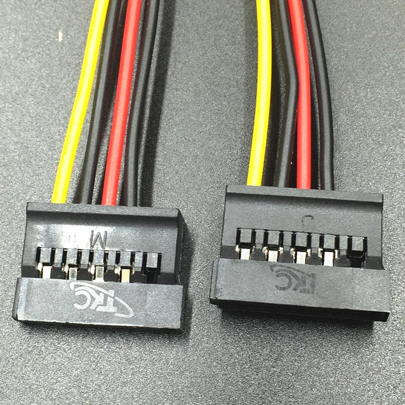 Pin Molex IDE To Dual SATA 15 Pin HDD Power Supply Extension