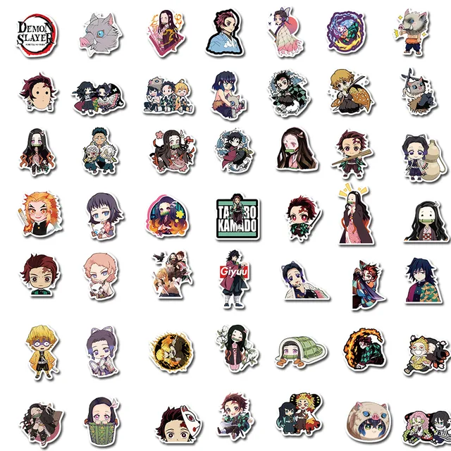 100pcs Demon Slayer Anime Stickers Skateboard DIY Sticker Waterproof Phone Case Cute Sticker Pack Laptop Skin Kawaii Packaging 5