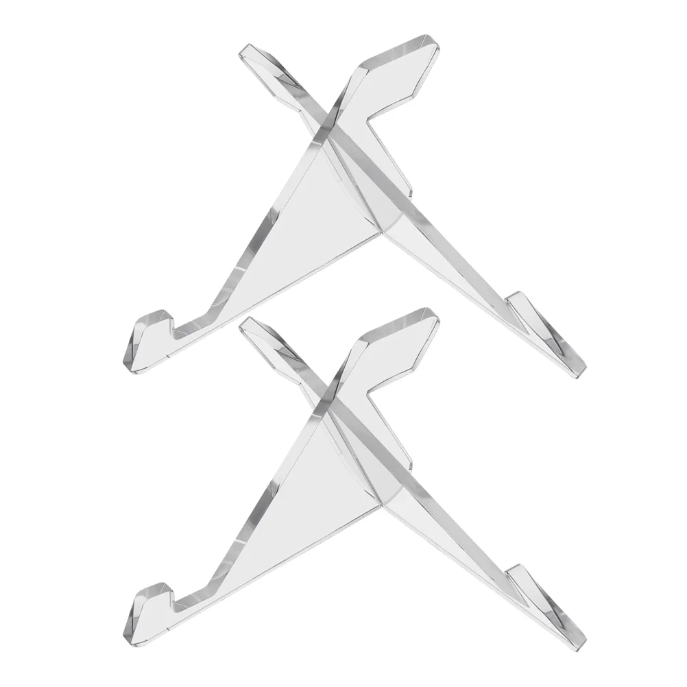

Clear Plate Stands for Display Transparent Base Bookcase Shelf Simple Shaped Phone Holder