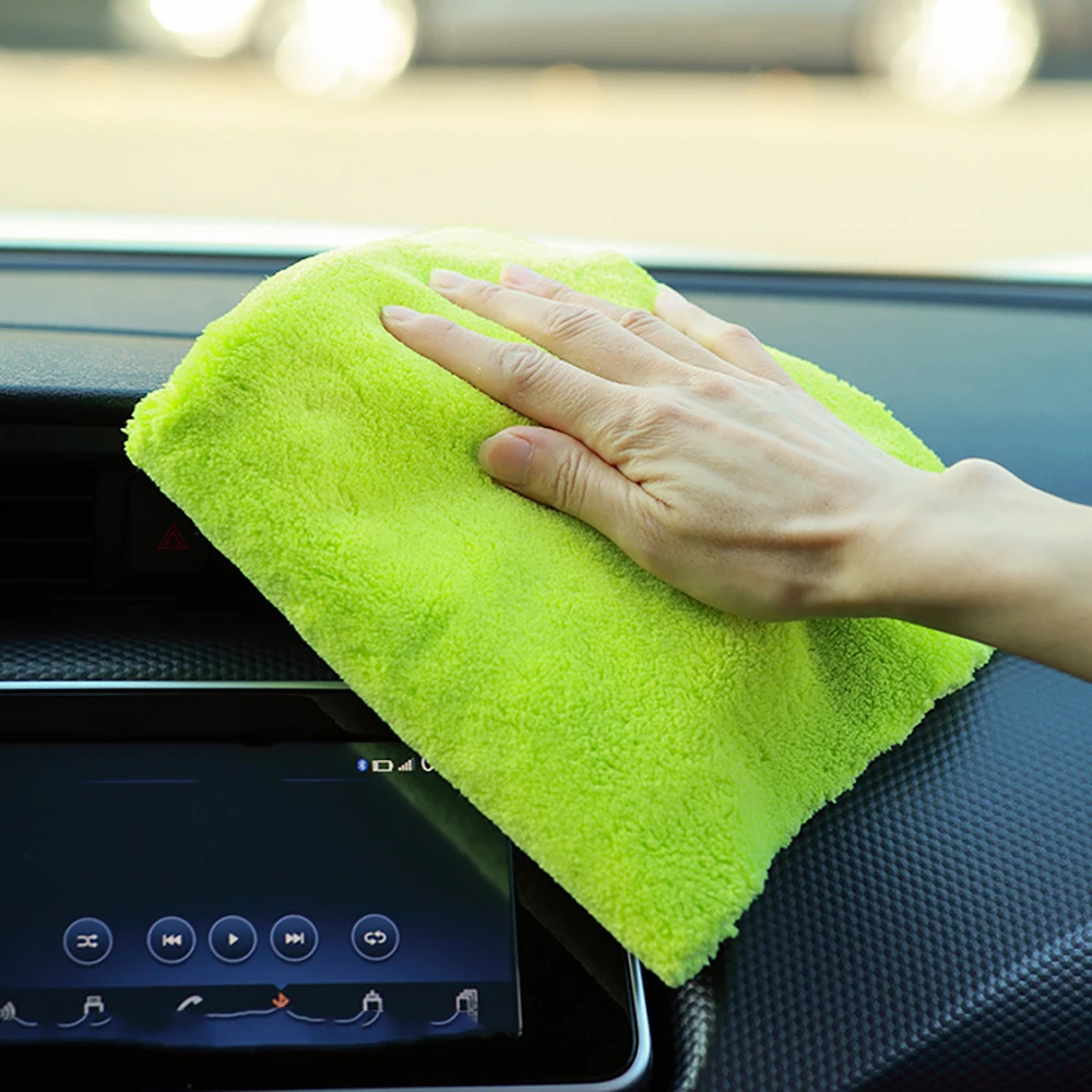 5 pcs of Borderless Microfiber Automotive Towel Details Dry Cleaning Polishing Towel Plush Absorbent Microfiber Cloth 500 GSM 3