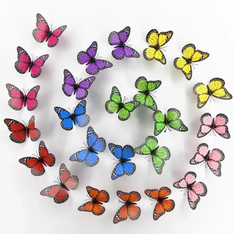 New 10Pcs 4.72 In Monarch Butterfly Decoration Stickers Fake Butterflies for Crafts Artificial Wall 3D Home Decor 6
