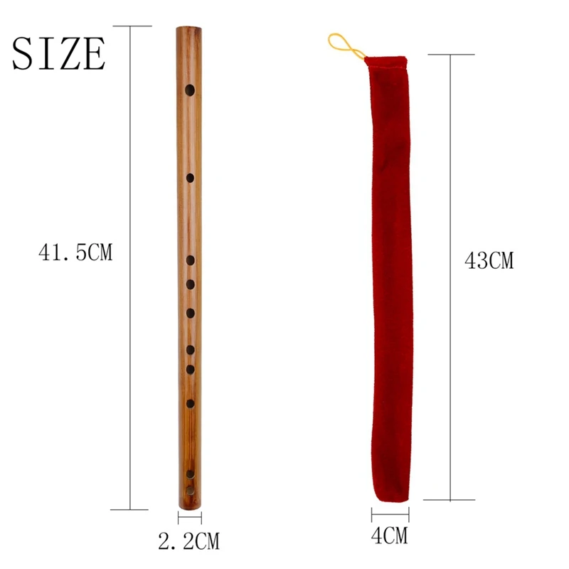 ABJX New Key Meibet Mini Piccolo Velvet Bag Tune Bamboo Flute National Musical Instrument Flute