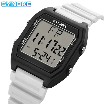 SYNOKE Digital Watches Men Military Sports Luminous Chronograph Waterproof Male Electronic Square Watch Wrist Watches