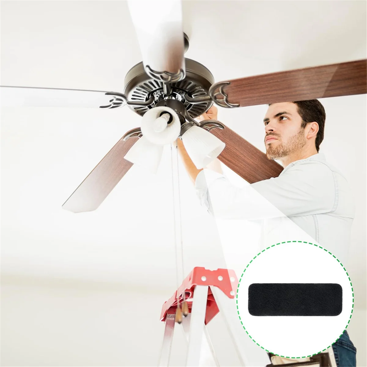 20 Pcs Ceiling Fan Blade Filters Ceiling Fan Air Filters Air Purifier Pads Coconut Carbon Filter G