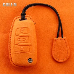 Premium Leather Car Key Case Cover Shell (Orange Set 1)