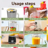 TINSOL Extracteur de jus multifonctionnel, mixeur domestique, 10 lames, extracteur de jus multifonctionnel, broyeur de glace, rendement élevé en jus, outil de cuisine 3
