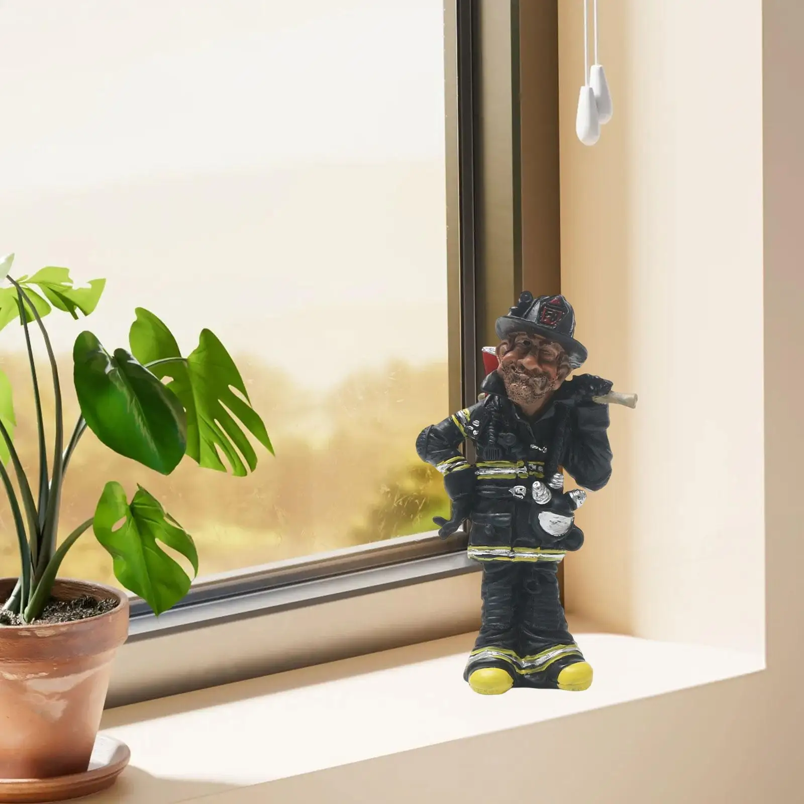 Firefighter Statue Figure Sculpture for Living Room Farmhouse TV Cabinet
