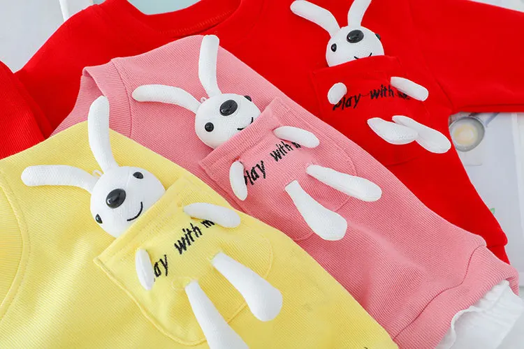 Fashion Toddler Girls Autumn Clothing Sets Baby Girls Clothing Sets Kids Sports Cartoon Sweatshirts Pants 2 Piece Suits