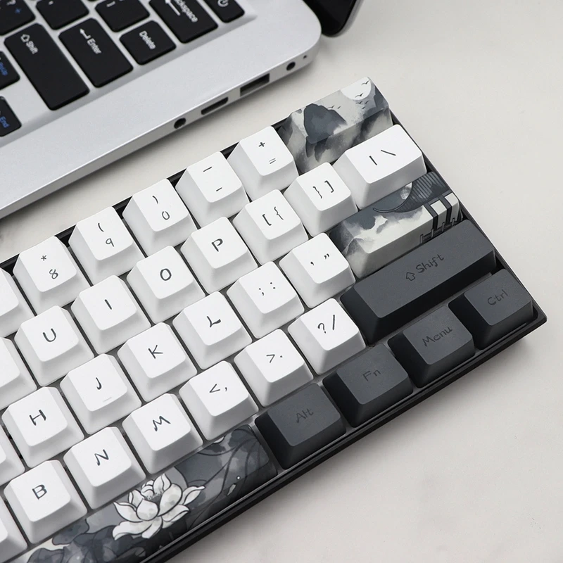 

Replacement for Key Cap Set 124 Pieces PBT Heat Sublimation for Mechanical Keybo