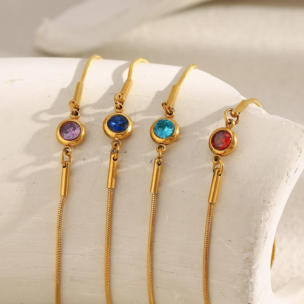 Colorful Birthstone Bracelet on Wrist